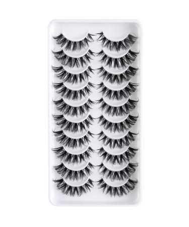 3D False Eyelashes - Handmade Natural Look Fluffy Strip Lashes | Multipack of 10 Pairs (Hyal01W) - International Shipping Available - Buy Online on SooperMarket.com