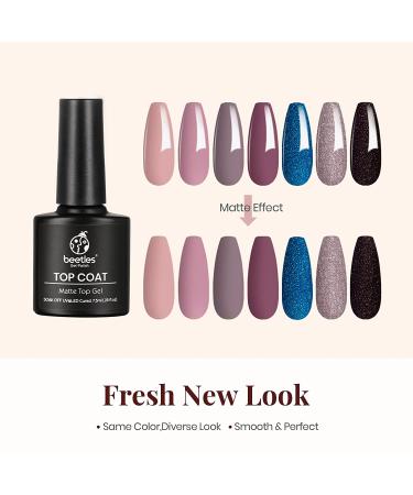 Beetles Gel Nail Polish Base and Top Coat Set - Matte & Shine Effects | Long Lasting DIY Manicure | No Wipe, Soak Off, 7.5ml Each - Buy Online on SooperMarket.com