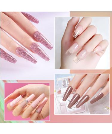 Wakaniya Poly Gel Nail Kit - 8 Colors for Fast Nail Extensions & Design | Starter-Friendly | Clear White Nude Pink 120ml - Buy Online on SooperMarket.com