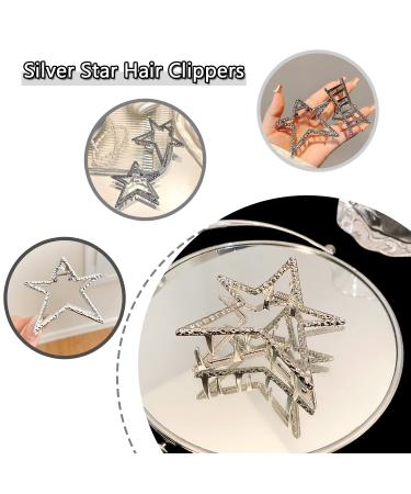 Silver Star Metal Hair Claw Clip - Stylish Hair Barrette for Women and Girls - Buy Online on SooperMarket.com