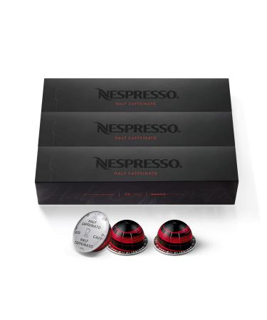 Nespresso Capsules VertuoLine, Half Caffeinato, Mild Roast Coffee, 30 Count Coffee Pods, Brews 7.8oz