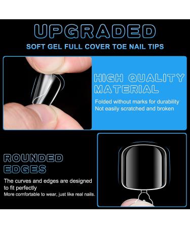 AORAEM 120PCS Soft Gel Full Cover Fake Toe Nail Tips - Clear Press On Toenails for Women, Nail Salons - 12 Sizes Acrylic Gel Nail Extensions - DIY Friendly - Buy Online on SooperMarket.com