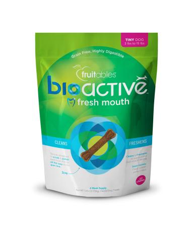 Fruitables Bioactive Dental Chews | Gluten and Grain-free Dental Treat | Superfood Formulated | Tiny Dogs | 22 count 22 count Tiny Dog