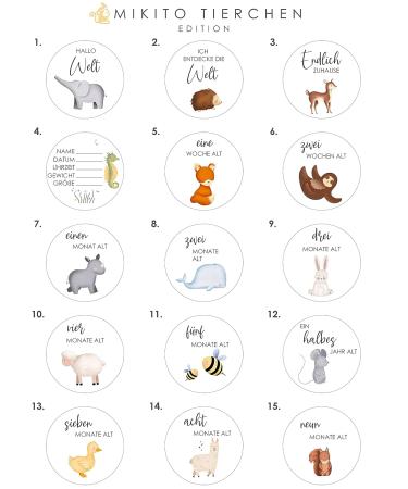 Wood Milestone Cards for Babies 30 Colorful Animal-Printed Wooden Slices | Perfect Gift for Birth & Baby Showers - Buy Online on SooperMarket.com