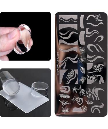 Luvadeyo Nail Art Plates - 2 Piece Stamping Set with Transparent Stamp & Scraper Tool for Women & Girls | International Shipping - Buy Online on SooperMarket.com