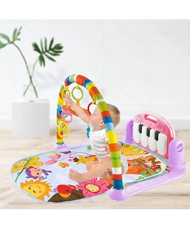 Hoopeum Baby Play Mat Toys for 0-3-6-12 Months Activity Jungle Gym Playmat Tummy Time Mat with Piano Newborn Infant Baby Boys Girls Musical Floor Play Kick & Play Mat for Christmas Toys Gift1 Pink - Buy Online on SooperMarket.com