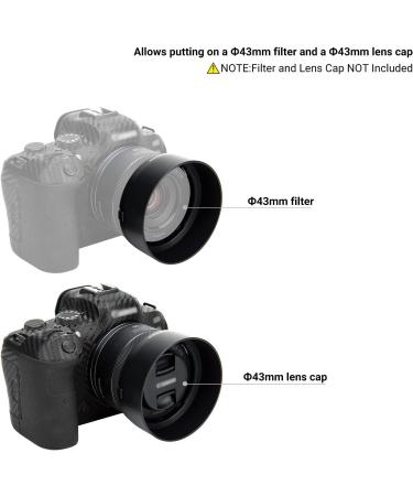 Canon RF 50mm F1.8 STM Lens Hood for EOS R6 R5 RP R Camera - Reversible Lens Shade ES-65B Replacement | Compatible with 43mm Filters and Lens Cap - Buy Online on SooperMarket.com