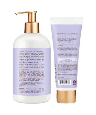 Shea Moisture Baby Care Set - Relaxing Nighttime Shampoo Bath Milk & Body Cream for Delicate Skin | Manuka Honey & Lavender | International Shipping - Buy Online on SooperMarket.com