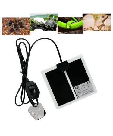 FIPASEN Reptile Heating Mat Reptile Heating Pad with Temperature Adjustment for Reptiles Tortoise Snakes Lizard Gecko Hermit Crab Turtle Amphibians - Removable Terrarium Heat Mats(5W 6x5.5 inches)