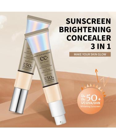 CC Cream Foundation SPF 50+ Anti-Redness Brightening Medium Tone, Natural Glowy Finish - Buy Online on SooperMarket.com