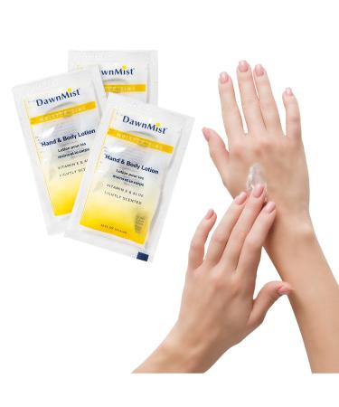 Dukal Moisturizing Lotion. Pack of 100 Hand and Body Lotion. Mild Coconut Fragrance Contains Aloe and Vitamin E, Alcohol-free formula Moisture Loss Prevention. 0.35 oz Single-Use Packet. Scented Body Lotion.