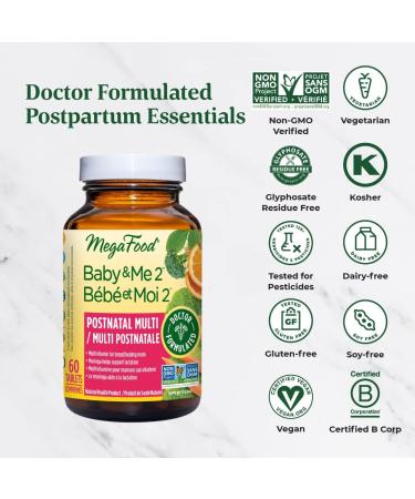 MegaFood Postnatal Vitamins for Breastfeeding Moms | Postpartum Lactation Supplement Multivitamins for Women | Vitamin C Vitamin A Choline Moringa Leaf & Iron | 60 Capsules Postnatal Vitamins 60 count (Pack of 1) - Buy Online on SooperMarket.com