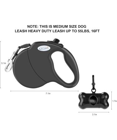 Dog Lead Retractable 5M Extendable Dog/Pet Leads/Leash with Waste Bag Dispenser and Poop Bags Extendable Tape Lead Belt for Dogs Pets Puppy up to 50KG/5m (110 lbs/16ft) 50kg-with waste bag Dispenser - Buy Online on SooperMarket.com