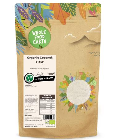 Wholefood Earth Organic Coconut Flour 2 kg | GMO Free | Vegan | High Fibre | Certified Organic 2kg