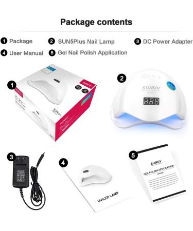 SUNUV 48W UV LED Nail Lamp for Gel Polish Manicure and Pedicure - Professional Dryer with Sensor and 4 Timers - Valentine Gift for Girls Women - Buy Online on SooperMarket.com