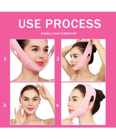 Double Chin Eliminator Chin Strap for Double Chin for Women Breathable and Comfortable V Line Lifting Mask for Women Double Chin Face Lift Prevent Sagging Get Rid of Double Chin (Pink) - Buy Online on SooperMarket.com