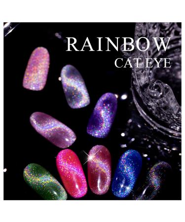 Cat Eye Gel Nail Polish | Galaxy Chameleon Magnetic Pink Holographic Glitter Gel | Soak Off UV LED | DIY Manicure Art for Salon and Home | RARJSM RAR254 - 7.5ML - Buy Online on SooperMarket.com