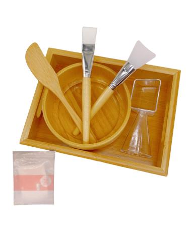 Face Mask Mixing Bowl Set Bamboo Diy Facial Tools For Skin Care Facemask Mixing Tool Kit With Facial Mask Bowl Spatula Spoon Brush Applicator