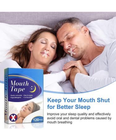 120 Pcs Advanced Gentle Mouth Tape for Nose Breathing | Stop Snoring and Mouth Breathing During Sleep - Buy Online on SooperMarket.com