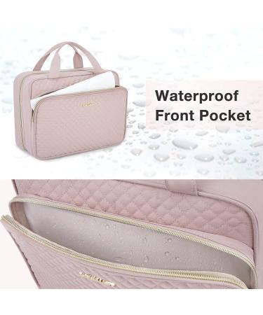 BAGSMART Travel Toiletry Bag for Women - Water-Resistant Makeup Organizer with Hanging Hook, Pink - Buy Online on SooperMarket.com