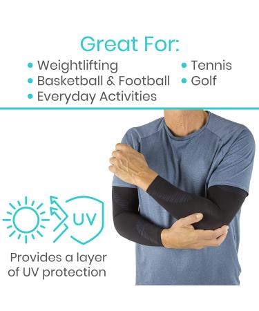 Vive Arm Compression Sleeve - Elbow Support Brace With UV Protection- Cooling Wrap For Pain- Black Sports Fit For Fishing  Cycling  Tennis- Arthritis  Tendonitis Relief- Ideal For Men & Women (Medium) - Buy Online on SooperMarket.com