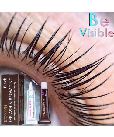 Lash & Brow Tint Kit - DIY Eyelash & Eyebrow Dye Set for 6 weeks of Voluminous Black Stained Mascara Look - Buy Online on SooperMarket.com