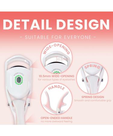 Electric Heated Eyelash Curler Kit - Professional Hot Lash Therapy Tool Rechargeable & Battery Powered Perfect for All Eye Types - Cotton Candy White - Buy Online on SooperMarket.com