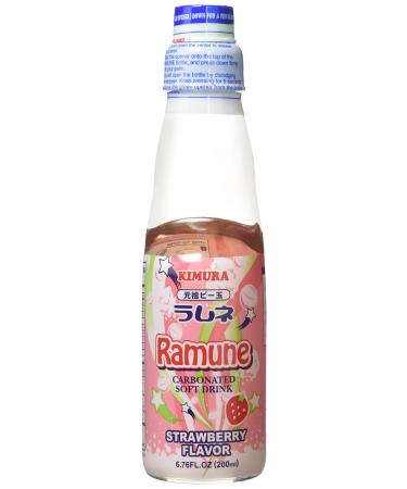 Kimura Strawberry Flavour Ramune Soft Drink 200 ml