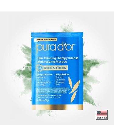 PURA D'OR Hair Thinning Therapy Biotin Masque 8-Pack - Intense Moisturizing Treatment for Thicker Hair - Men & Women - 9.6oz - Buy Online on SooperMarket.com