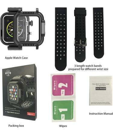 OWKEY Waterproof Apple Watch Case 42mm Series 3 with Multi-Size Bands | Built-in Screen Protector | Full Body Rugged Protection | Anti-Scratch & Shock Proof Case | 42mm Apple Watch - Buy Online on SooperMarket.com