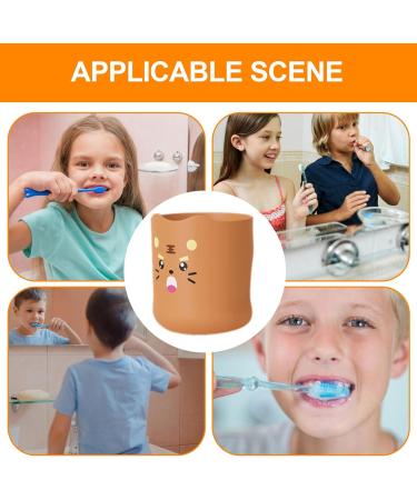 gooch Kids Toothbrush Cup with Handle 300ml Cartoon Water Cup Mouth Rinse Cup - Adorable Bathroom Cup Smooth Kids Cup for Boys Girls Toothbrush Little Tiger - Buy Online on SooperMarket.com