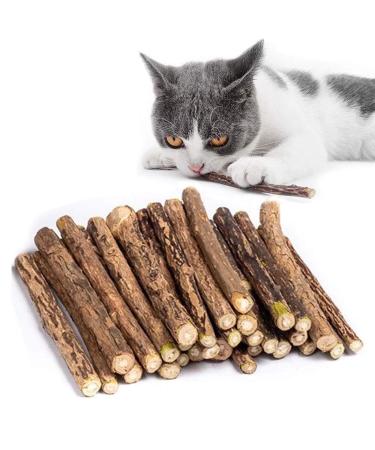 30Pcs Cat Catnip Sticks Cat Chew Sticks Cat Catnip toys Natural Matatabi Silvervine Chew Sticks Teeth Grinding Chew toys for Cat Dental Catnip Toys for Cat Kitten