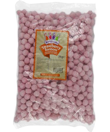 3KG Kingsway Strawberry Flavoured Chewy Bon Bons Cart Retro Classic Sweets