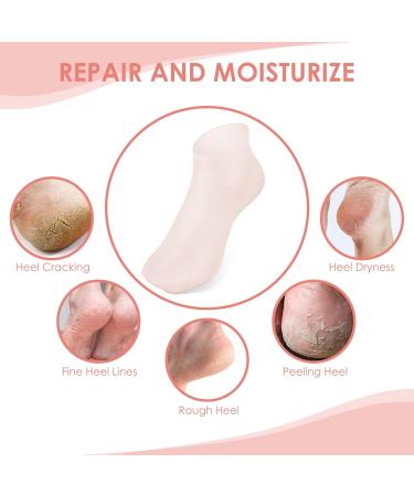 Fluhaw Silicone Moisturizer Socks - 2 Pairs for Soft Smooth Feet | Aloe Slide-Resistant Gel Socks for Dry Cracked Skin & Calluses | Ultimate Foot Care - Buy Online on SooperMarket.com