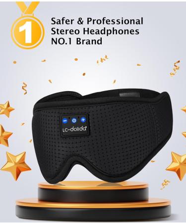 Upgraded Bluetooth 5.4 3D Sleep Mask Dual Sides Breathable Sleep Headphones up to 14-Hour Stand-by Bluetooth Eye Masks Wireless Earphones Eye Mask for Sleeping Cool Tech Gadget Travel Essentials Loup Pour Dormir Black - Buy Online on SooperMarket.com