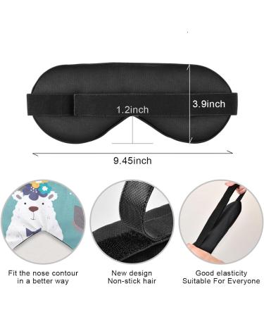 Haskirky Light Blocking Eye Mask - Breathable & Adjustable for Adults - Ideal for Travel, Yoga, Meditation, Office - Funny Bears Print - Buy Online on SooperMarket.com