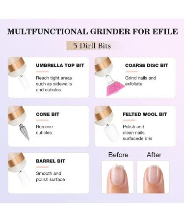 Pnyxeass Portable Electric Nail Drill - Compact Efile Salon Nails Kit for Home Use - Buy Online on SooperMarket.com