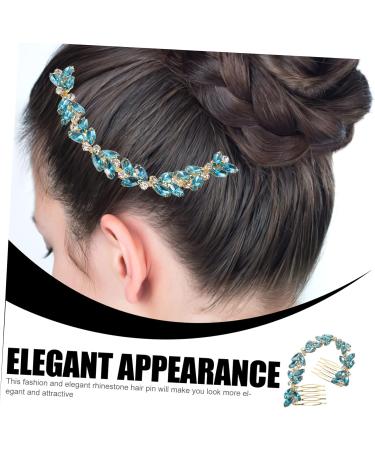ABOOFAN Piece Rhinestone Chain Hair Comb Crystal Hair Clip Hair Comb Slide Clip Bridal Hair Pin Hair Clips Hair Side Comb Flower Girls Hair Pin Hair Fork Wedding Bridesmaid Headband Alloy Sky-blue 0.6X4.5X19CM - Buy Online on SooperMarket.com