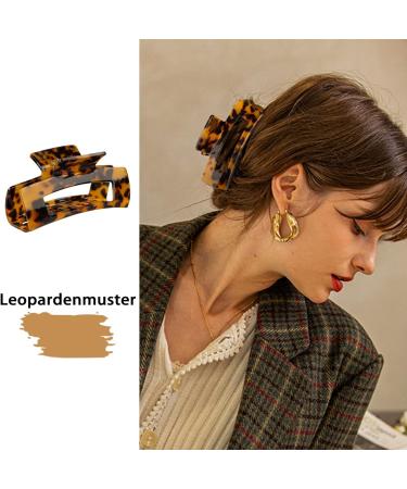 HAYHOI 4PCS Hair Claw Clips | Acrylic French Butterfly Jaw Clips Set | Leopard Print Hair Accessories for Women & Girls - Buy Online on SooperMarket.com