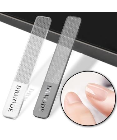Glass Nail Shiner - 2PC Upgrade Glass Nail File for Natural Nails Nano Nail Buffers Crystal Shine Polisher, DR. MODE Professional Manicure Tools Kit for Acrylic Nail Care