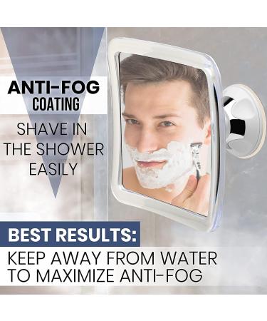 Fogless 3X Magnifying Shower Mirror with Suction Cup, Shatterproof Surface and 360 Swivel - 6.3 x 6.3 - Buy Online on SooperMarket.com