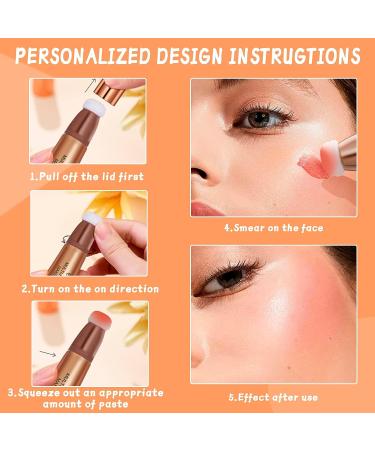 3pcs Liquid Contour Beauty Wand Set - Highlighter & Blush Stick with Cushion Applicator - Buy Online on SooperMarket.com