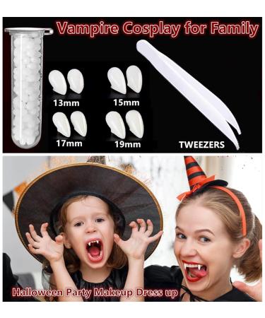 Go Ho Halloween Vampire Fangs & Black Lipstick Kit - 4 Sizes Cosplay Props | Perfect Accessories for Halloween Party Decorations - Buy Online on SooperMarket.com