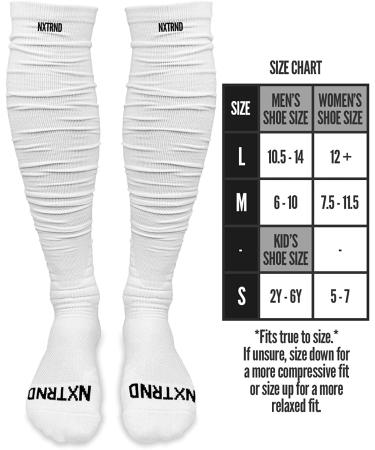 Nxtrnd XTD Scrunch Football Socks - Extra Long Padded Sport Socks for Men & Boys | White, Large - Buy Online on SooperMarket.com