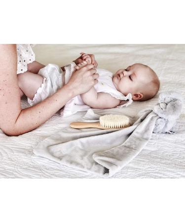 Fephas Wooden Baby Goat Hair Brush for Newborns and Toddlers | Soft Goat Hair & Silicone Brush for Cradle Cap | Great Addition to Baby Registry - Buy Online on SooperMarket.com