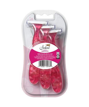 BIC Soleil Simply Smooth Women's Disposable Razors - 3 Blades, Moisture Strip, Silky Smooth Shave - 6-Count Pink (Pack of 1) - Buy Online on SooperMarket.com