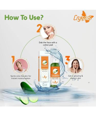 Crysalis Cucumber Hydrosol | 100% Pure Natural Cold Pressed Floral Water Mist Spray | Sun Protector & Skin Soother | 100 ML - Buy Online on SooperMarket.com