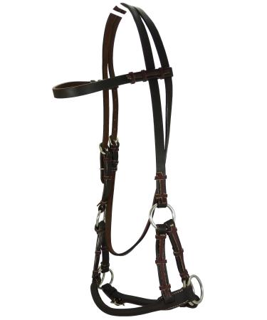 Thor Equine Sidepull with round noseband. Dark Brown Dark Brown Cob