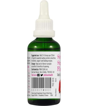 PINK SUN Stevia Liquid Sweetener Drops 50ml Strawberry Flavoured - 3 Pack | Natural Sugar Alternative | Vegetarian, Vegan, Gluten Free | Zero Calories | Bulk Buy - Buy Online on SooperMarket.com