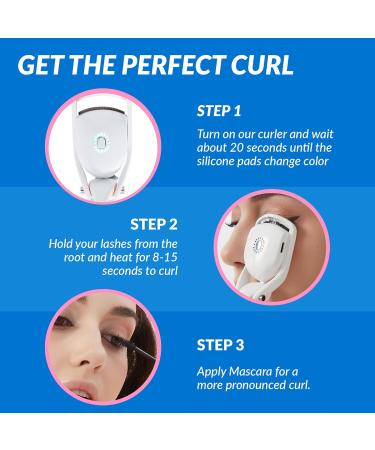 YOOVE Heated Eyelash Curlers - Rechargeable 3 Heating Modes & 2-in-1 Comb for Long-Lasting Curls | Effortless Electric Styling Anywhere - Buy Online on SooperMarket.com